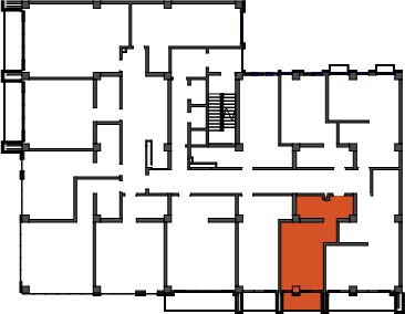 location of the building in the complex